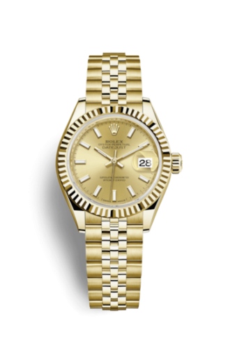 Lady-Datejust 28 Yellow Gold Fluted / Jubilee / Champagne