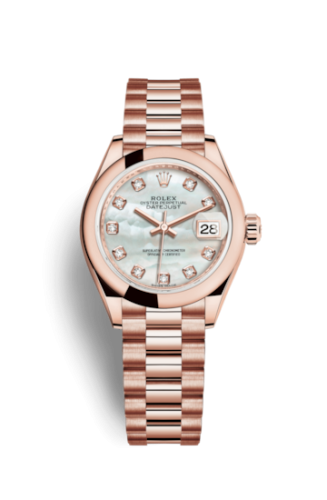 Lady-Datejust 28 Everose Domed / President / MOP