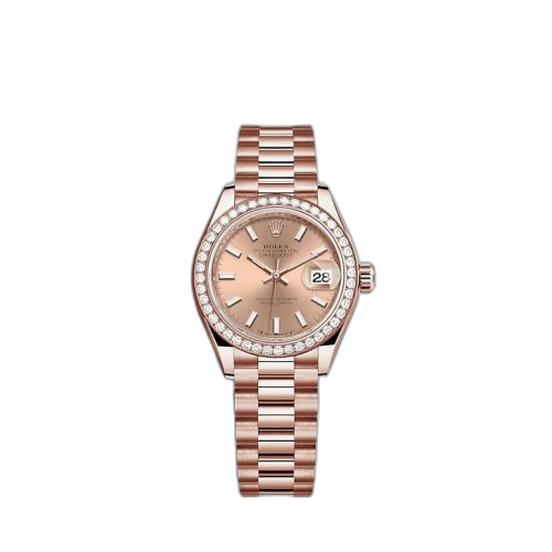Lady-Datejust 28 Rose Gold / Diamond / Rose / President