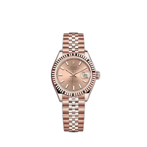 Lady-Datejust 28 Rose Gold / Fluted / Rose / Jubilee