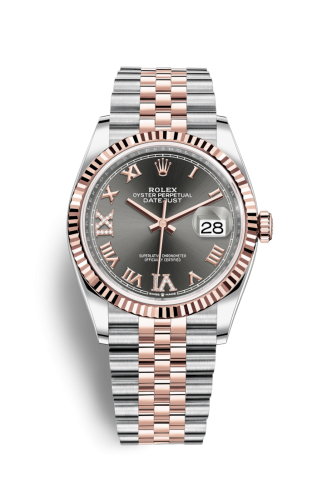 Datejust 36 Stainless Steel / Everose / Fluted / Slate Roman Diamond / Jubilee