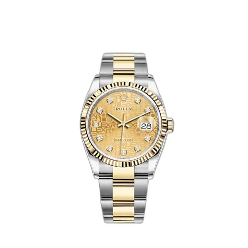 Datejust 36 Stainless Steel / Yellow Gold / Fluted / Champagne Computer / Oyster