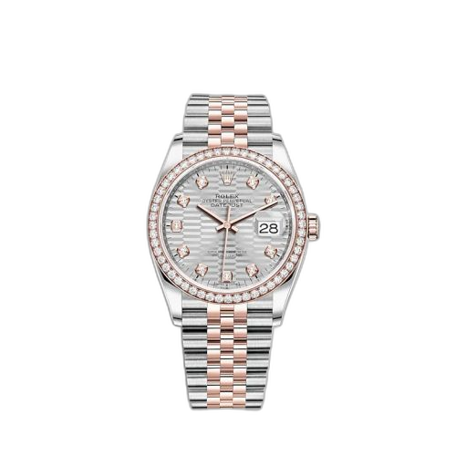 Datejust 36 Stainless Steel / Everose / Diamond / Silver - Fluted - Diamond / Jubilee