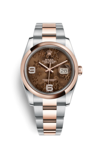 Datejust 36 Rolesor Everose Domed / Oyster / Chocolate Floral