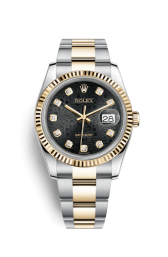 Datejust 36 Rolesor Yellow Fluted / Oyster / Black Computer