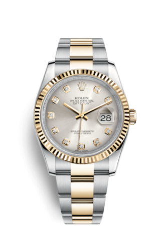 Datejust 36 Rolesor Yellow Fluted / Oyster / Silver Diamonds
