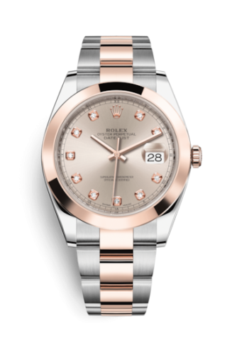 Datejust 41 Rolesor Everose Smooth / Oyster / Sundust - Diamond