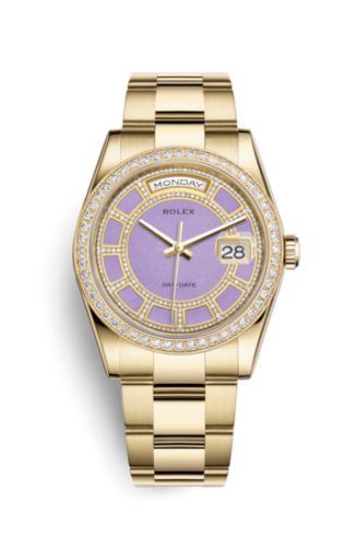 Day-Date 36 Yellow Gold Diamonds / Oyster / Lavender Jade Carousel