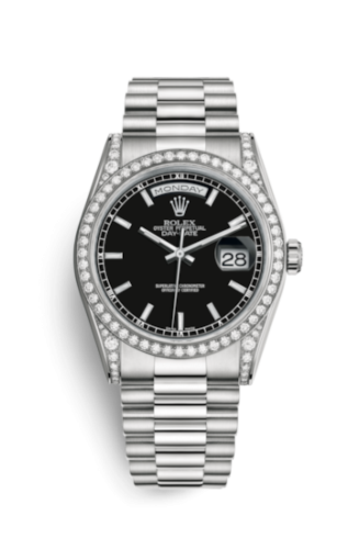 Day-Date 36 White Gold Diamonds / President / Black