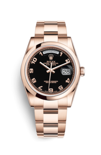 Day-Date 36 Everose Domed / Oyster / Black Arabic