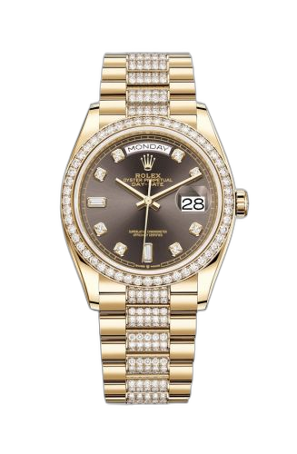Day-Date 36 Yellow Gold / Diamond / Dark Grey-Diamond / President-Diamond