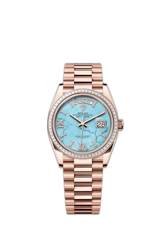 Day-Date 36 Everose Gold - Baguette / Turquoise / President - Diamond