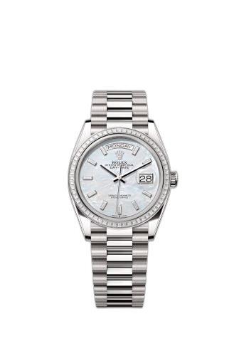 Day-Date 36 White Gold - Baguette / MOP - Baguette / President