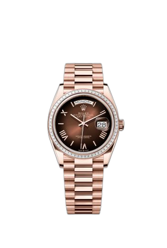 Day-Date 36 Everose Gold - Baguette / Brown Ombré - Roman / President