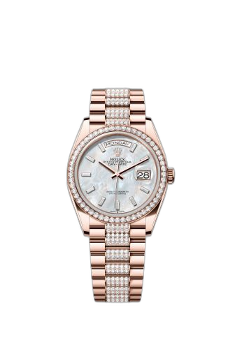 Day-Date 36 Everose Gold / Diamond / MOP - Baguette / President - Diamond