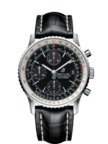 Navitimer 1 Chronograph 41 Stainless Steel / Black / Black Croco / Pin