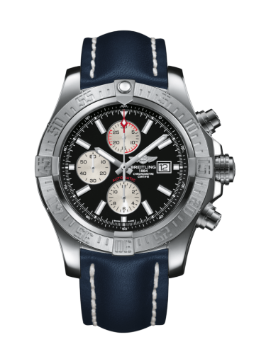 Super Avenger II Stainless Steel / Volcano Black / Calf / Pin