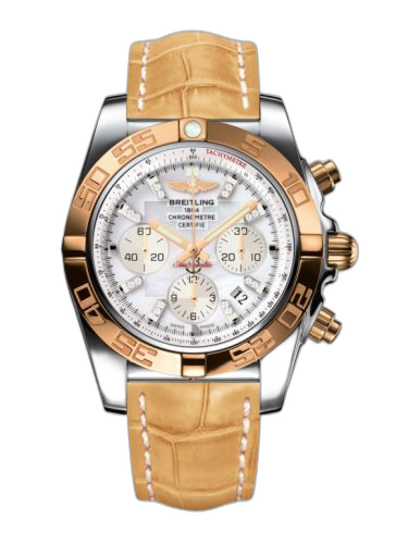 Chronomat 44 Stainless Steel / Rose Gold / Pearl Diamond / Croco