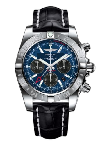 Chronomat 44 GMT Stainless Steel / Blackeye Blue / Croco