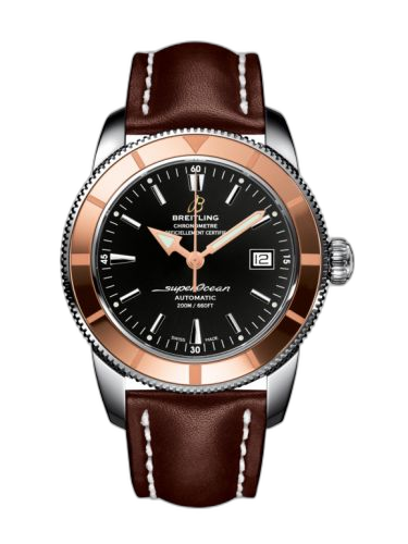 Superocean Heritage 42 Stainless Steel / Red Gold / Volcano Black / Calf