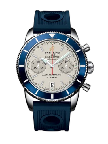 Superocean Heritage 44 Chronograph Stainless Steel / Blue / Silver / Rubber