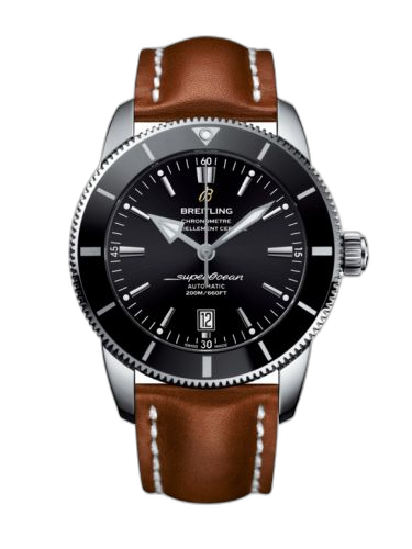 Superocean Heritage II 46 Stainless Steel / Black / Black / Calf / Pin