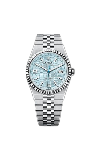 Land-Dweller 40 Platinum / Ice Blue / Flat Jubilee