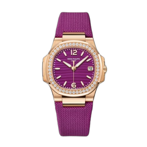 Nautilus 7010 Rose Gold - Diamond / Purple / Strap