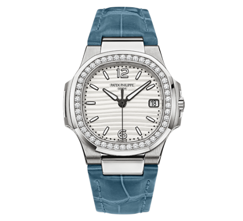 Nautilus 7010 White Gold / Silvery White / Strap