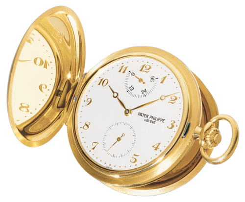 Pocket Watch Savonette Power Reserve Yellow Gold / Silver