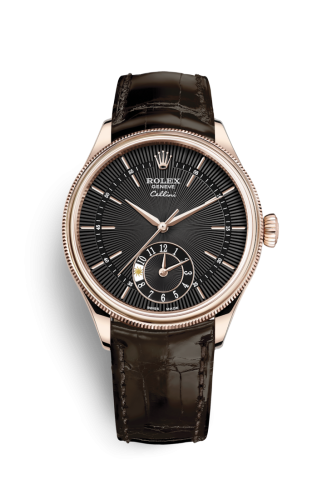 Cellini Dual Time Everose / Black / Alligator Brown