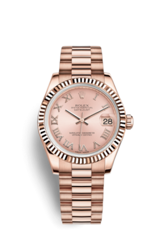 Datejust 31 Everose Fluted / President / Pink Roman