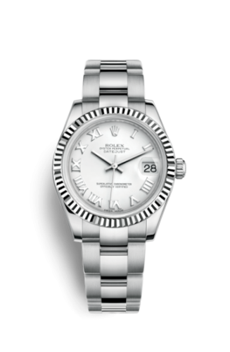 Datejust 31 Stainless Steel Fluted / Oyster / White - Roman