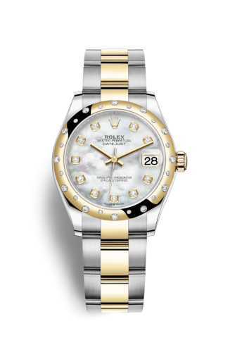 Datejust 31 Stainless Steel / Yellow Gold / Domed - Diamond / MOP / Oyster