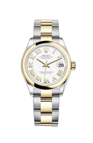 Datejust 31 Stainless Steel / Yellow Gold / Domed / White - Roman / Oyster
