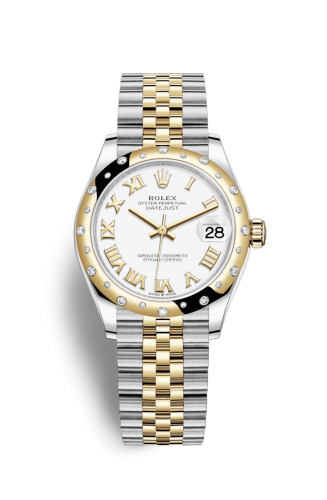 Datejust 31 Stainless Steel / Yellow Gold / Domed - Diamond / White - Roman / Jubilee