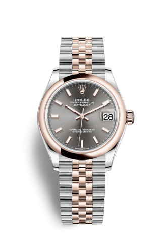 Datejust 31 Stainless Steel / Rose Gold / Domed / Grey / Jubilee
