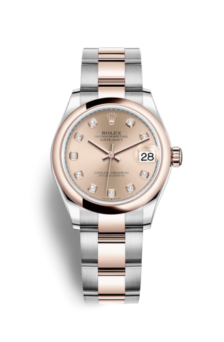 Datejust 31 Stainless Steel/ Rose Gold / Domed / Rose - Diamond / Oyster