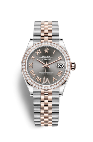 Datejust 31 Stainless Steel/ Rose Gold / Diamond / Grey - Roman / Jubilee