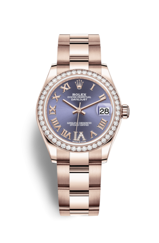 Datejust 31 Rose Gold / Diamond / Aubergine - Roman / Oyster