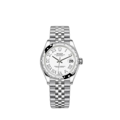 Datejust 31 Stainless Steel Domed Diamond / Jubilee / White - Roman