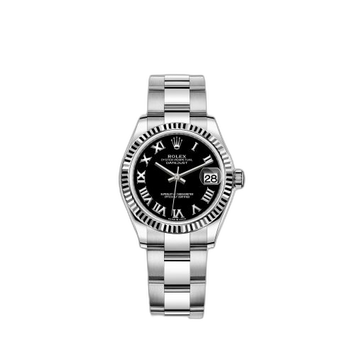 Datejust 31 Stainless Steel Fluted / Oyster / Black - Roman