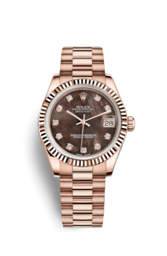 Datejust 31 Everose Fluted / President / Black MOP