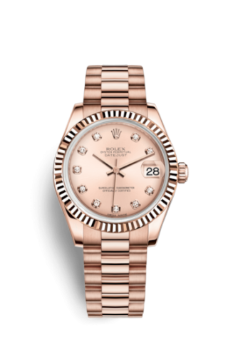 Datejust 31 Everose Fluted / President / Pink Diamonds