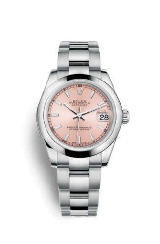 Datejust 31 Stainless Steel Domed / Pink / Pink
