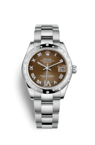 Datejust 31 Stainless Steel Domed Diamond / Oyster / Bronze - Roman