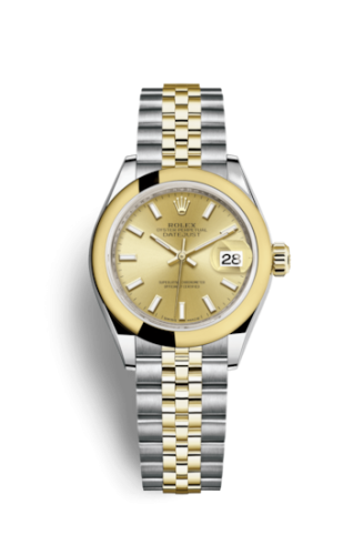Lady-Datejust 28 Rolesor Yellow Domed / Jubilee / Champagne