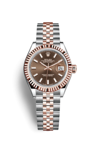 Lady-Datejust 28 Rolesor Rose Fluted / Jubilee / Chocolate
