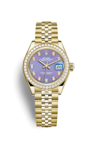 Lady-Datejust 28 Yellow Gold Diamond / Jubilee / Lavender Diamond