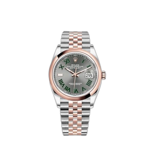 Datejust 36 Stainless Steel / Everose / Domed / Slate - Roman / Jubilee